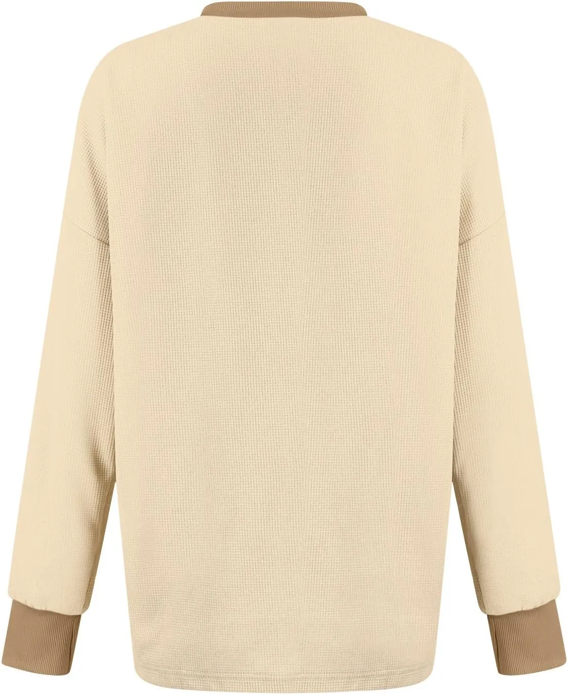 Sweatshirt for Women Loose Waffle Crew Neck Long Sleeve Pullover Tops Soft Oversized Workout Shirts Fall Clothes