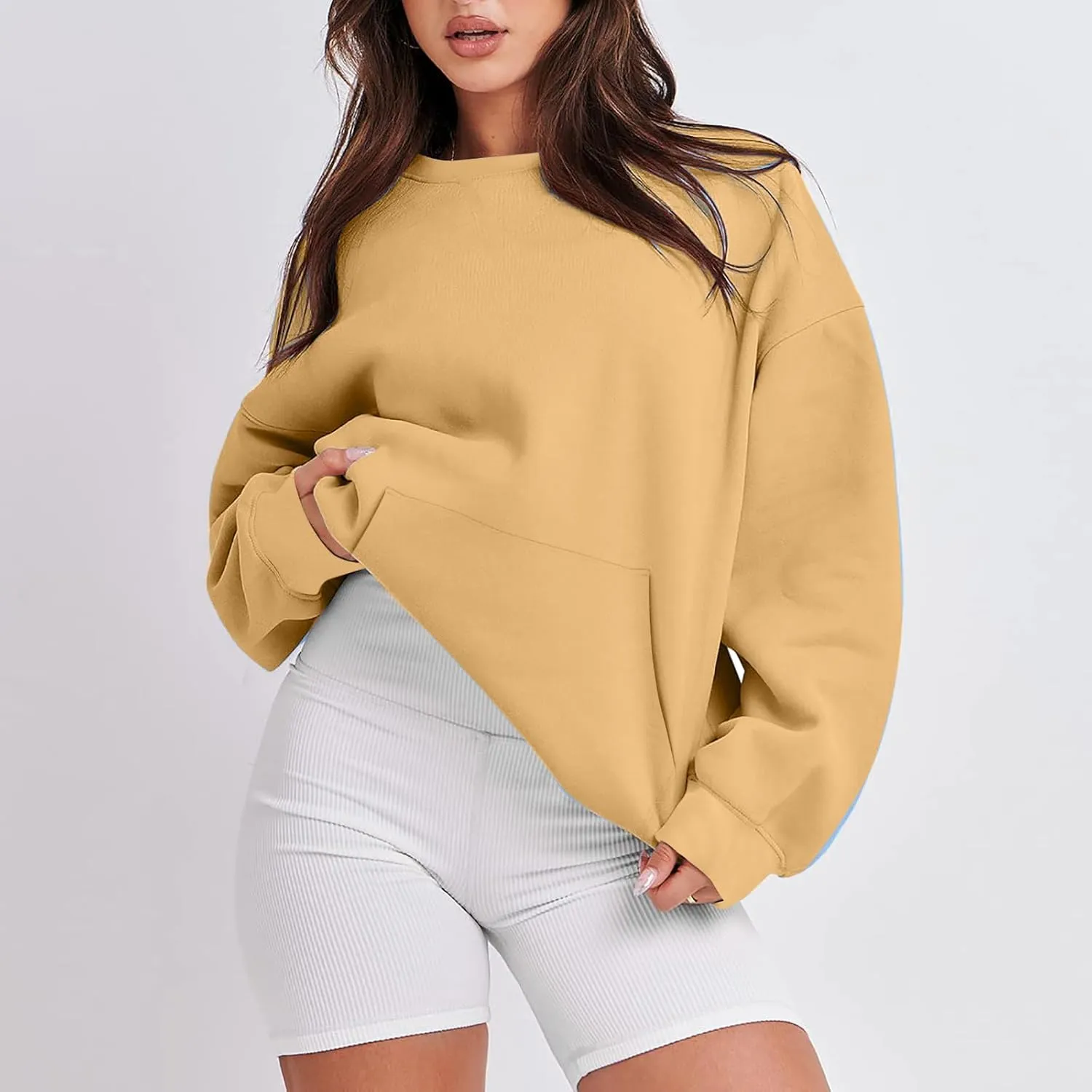 Sweatshirt For Womens Fashion 2023 Oversized Long Sleeve Crewneck Hoodie Sweatshirts Pullover Tops Fall Outfits