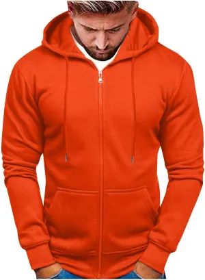 Sweatshirts for Men Hoodies Zipper,Mens Hooded Sweatshirts Fleece Hoodies Athletic Winter Long Sleeve Zip Up Pullover