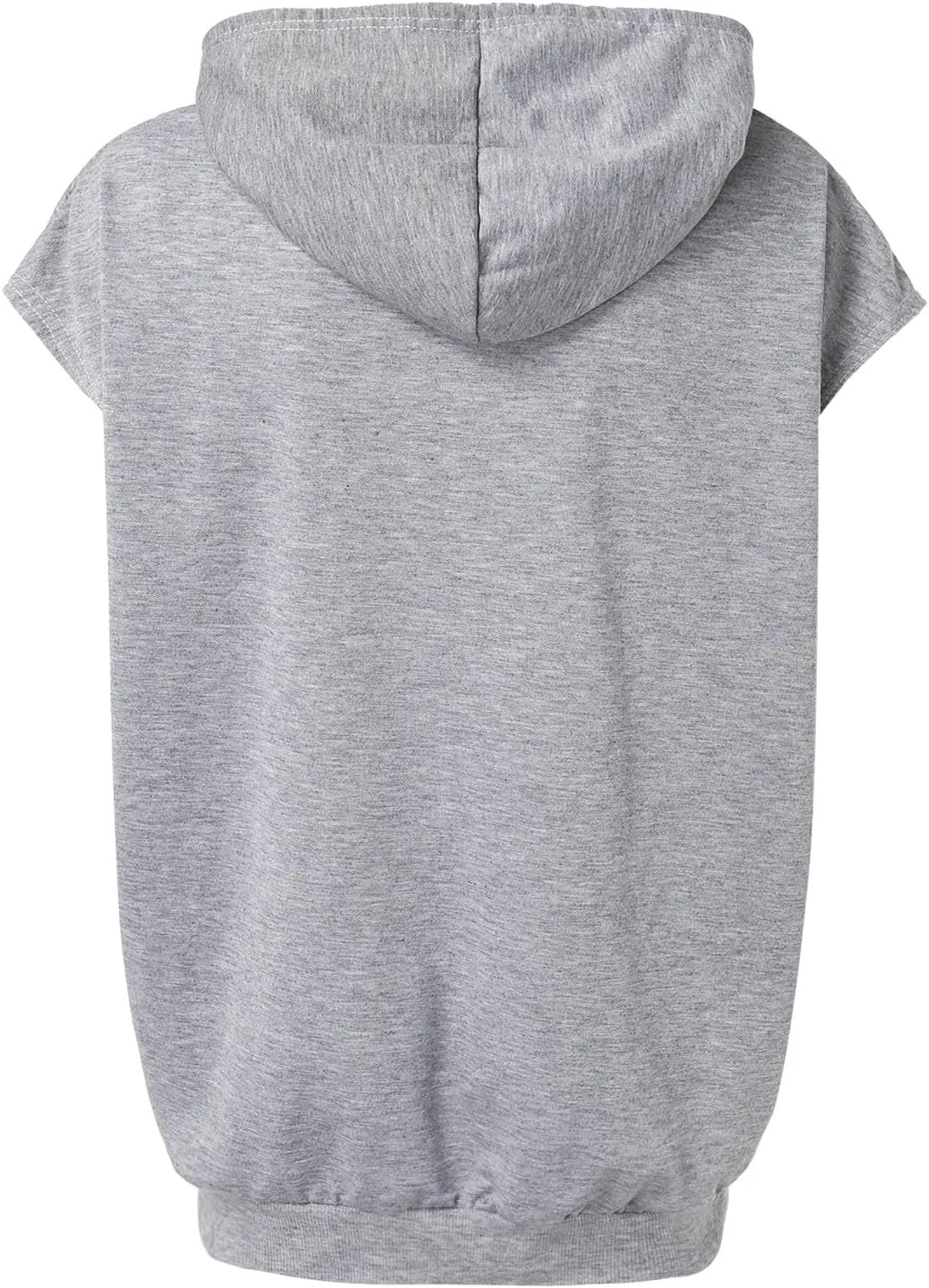 T Shirt Womens Casual Short Sleeve Hoodies Drawstring Hooded Sweatshirt Hip Hop Pullover Tops with Pocket