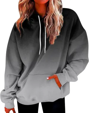 Tie Dye Oversized Hoodie for Women Long Sleeve Loose Fit Pullover Sweatshirts Drawstring Casual Hooded Fall Clothes