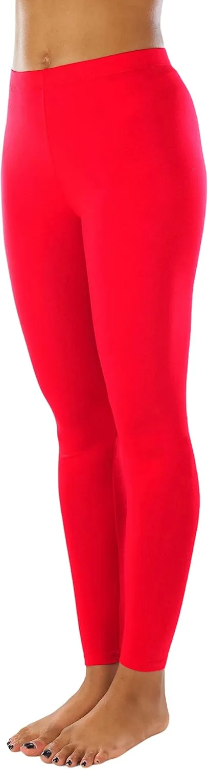 ToBeInStyle Women's Skinny Fit Cotton Full Length Leggings Tights - Regular and Plus Sizes