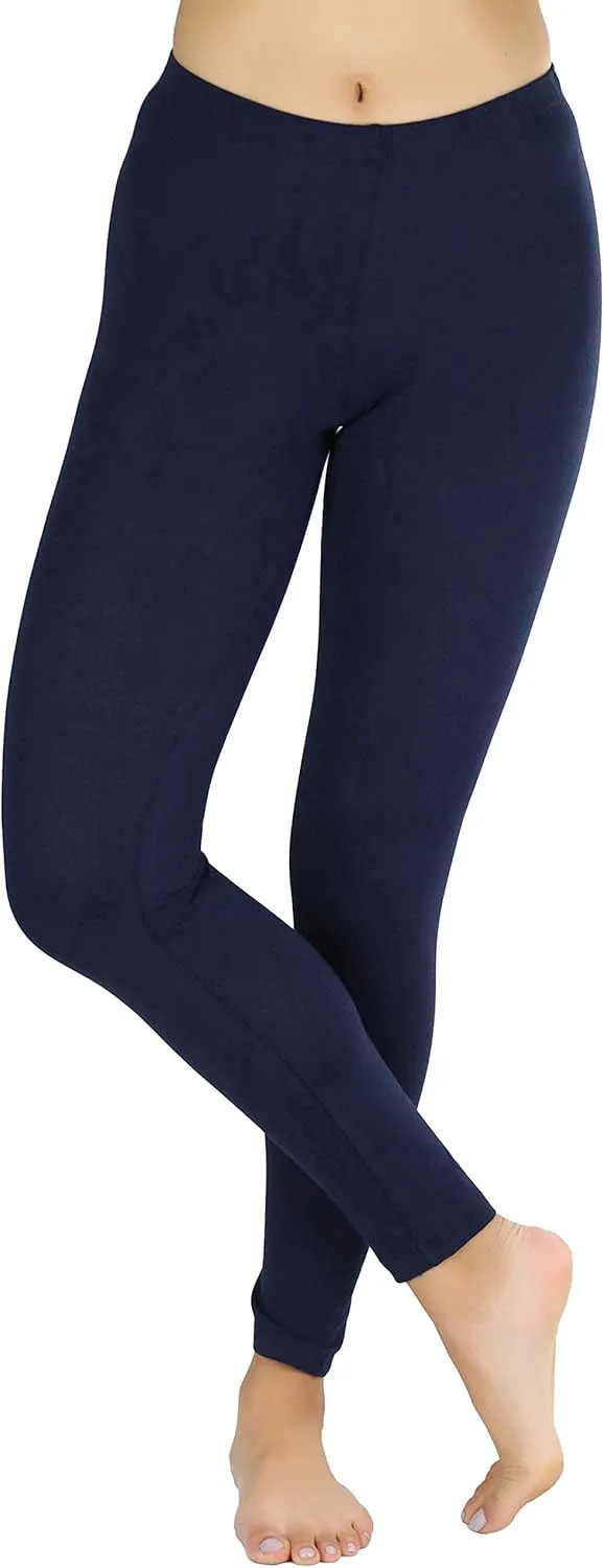 ToBeInStyle Women's Skinny Fit Cotton Full Length Leggings Tights - Regular and Plus Sizes