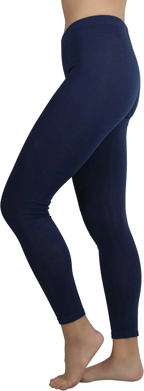 ToBeInStyle Women's Skinny Fit Cotton Full Length Leggings Tights - Regular and Plus Sizes