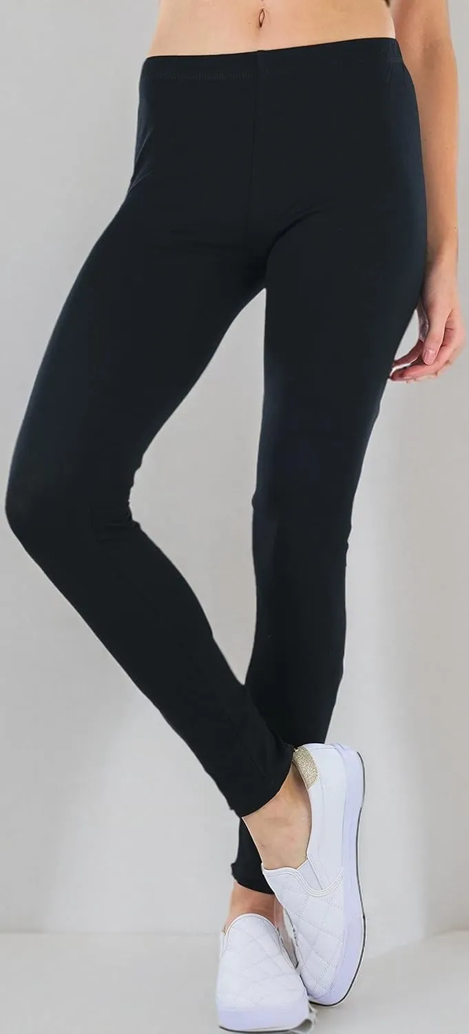 ToBeInStyle Women's Skinny Fit Cotton Full Length Leggings Tights - Regular and Plus Sizes