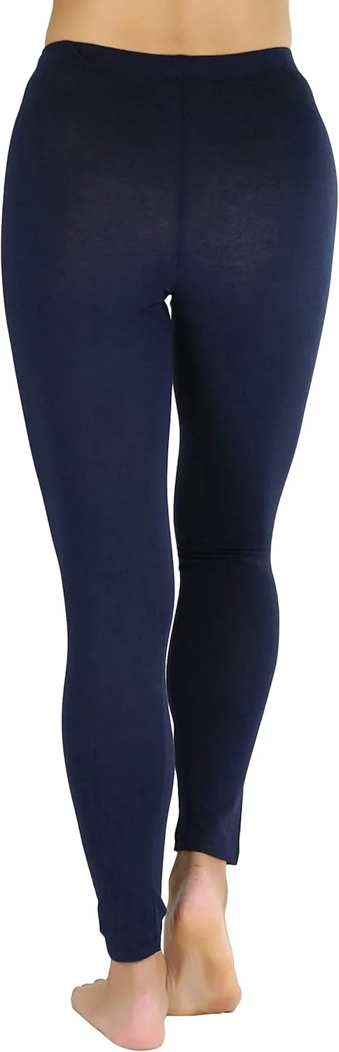 ToBeInStyle Women's Skinny Fit Cotton Full Length Leggings Tights - Regular and Plus Sizes