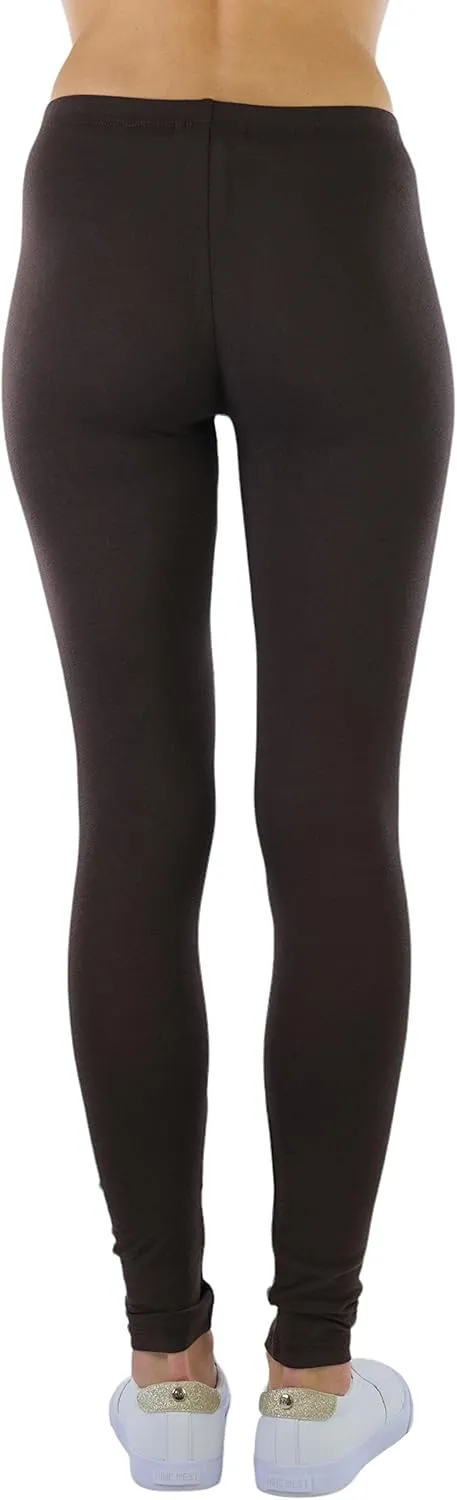 ToBeInStyle Women's Skinny Fit Cotton Full Length Leggings Tights - Regular and Plus Sizes