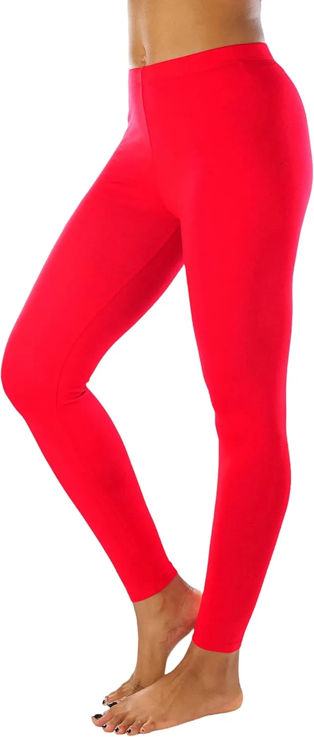 ToBeInStyle Women's Skinny Fit Cotton Full Length Leggings Tights - Regular and Plus Sizes
