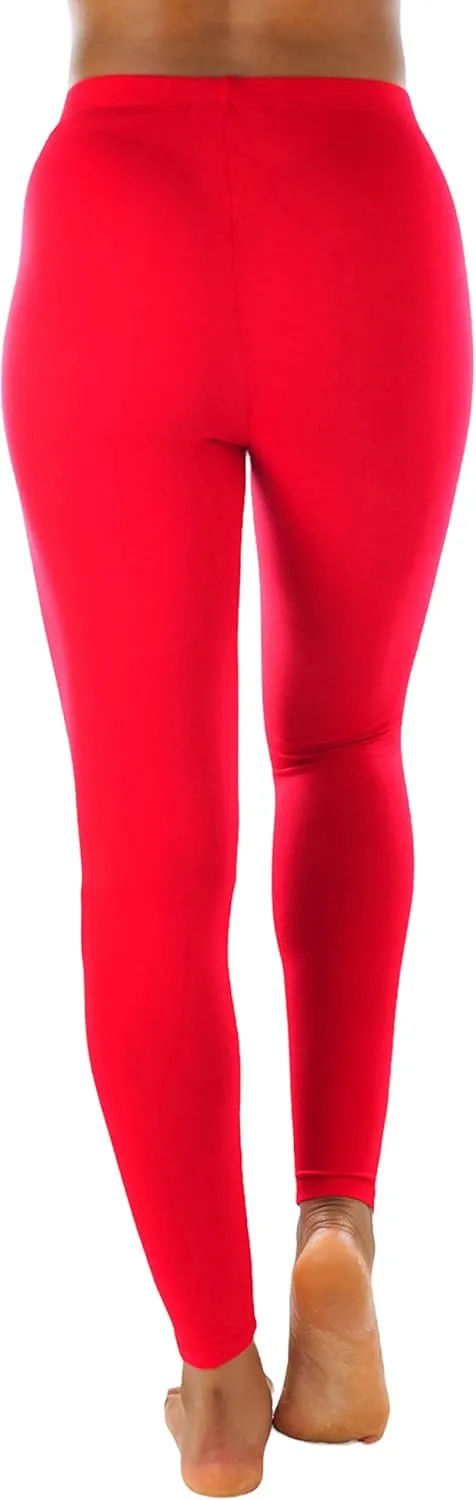 ToBeInStyle Women's Skinny Fit Cotton Full Length Leggings Tights - Regular and Plus Sizes