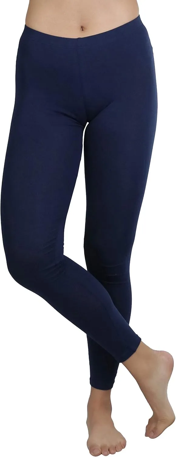 ToBeInStyle Women's Skinny Fit Cotton Full Length Leggings Tights - Regular and Plus Sizes