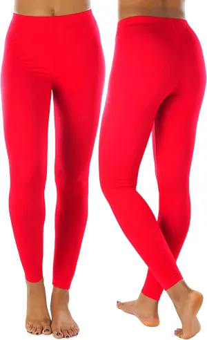 ToBeInStyle Women's Skinny Fit Cotton Full Length Leggings Tights - Regular and Plus Sizes