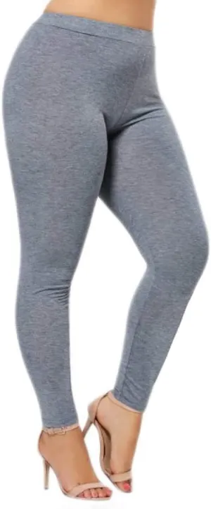 ToBeInStyle Women's Skinny Fit Cotton Full Length Leggings Tights - Regular and Plus Sizes