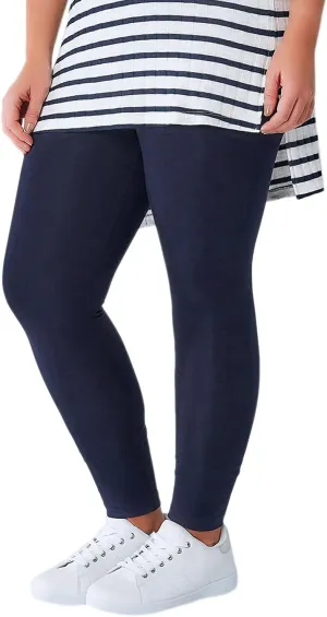 ToBeInStyle Women's Skinny Fit Cotton Full Length Leggings Tights - Regular and Plus Sizes