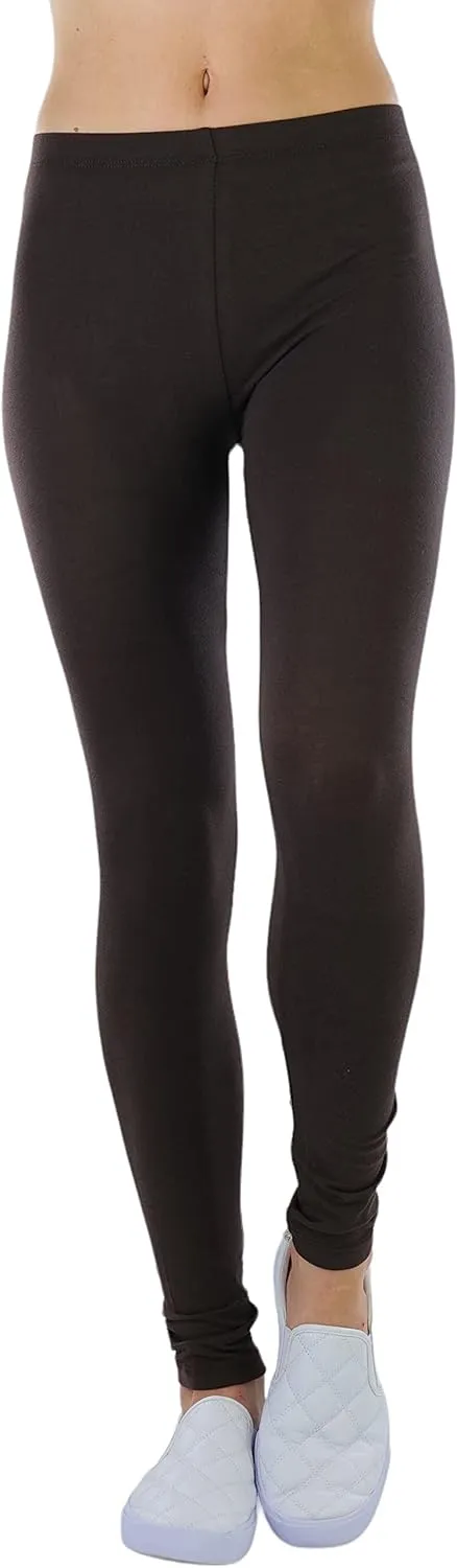 ToBeInStyle Women's Skinny Fit Cotton Full Length Leggings Tights - Regular and Plus Sizes