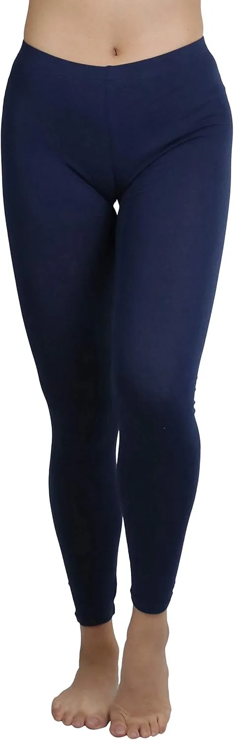 ToBeInStyle Women's Skinny Fit Cotton Full Length Leggings Tights - Regular and Plus Sizes