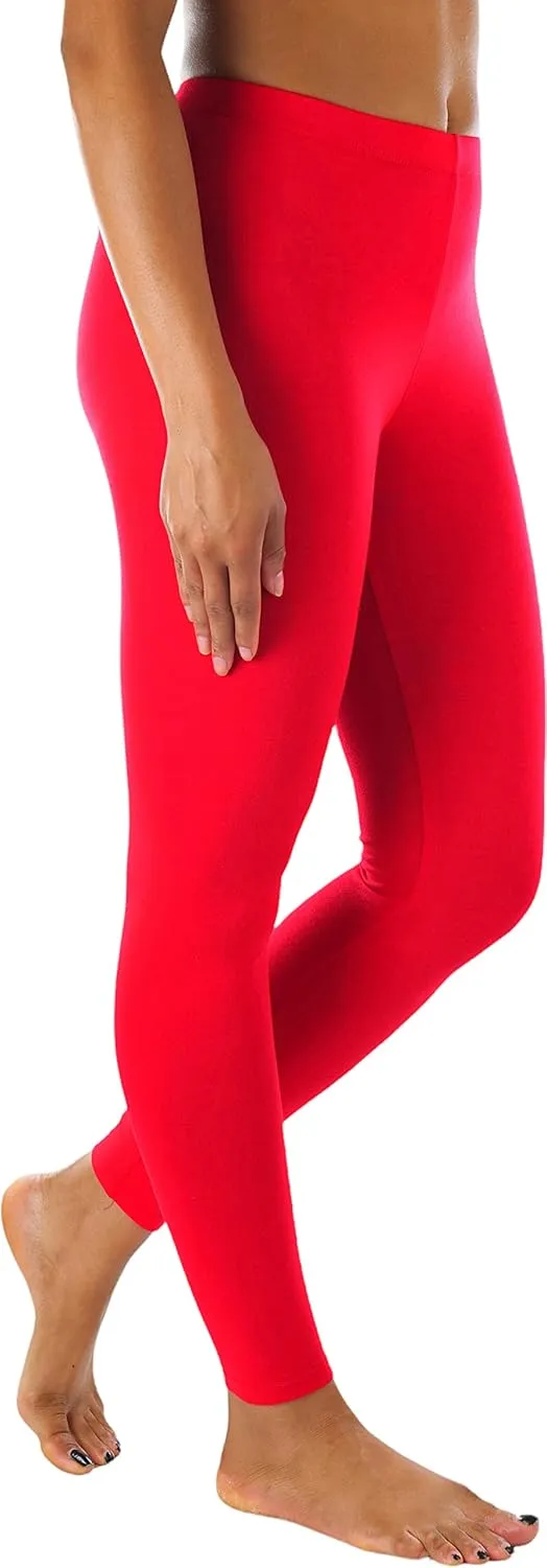 ToBeInStyle Women's Skinny Fit Cotton Full Length Leggings Tights - Regular and Plus Sizes