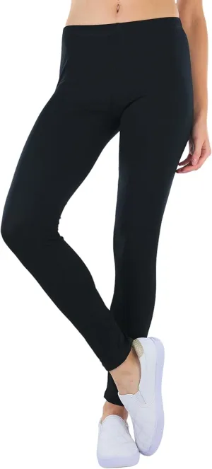 ToBeInStyle Women's Skinny Fit Cotton Full Length Leggings Tights - Regular and Plus Sizes