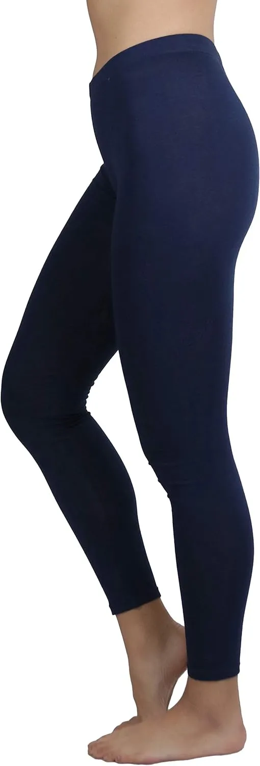 ToBeInStyle Women's Skinny Fit Cotton Full Length Leggings Tights - Regular and Plus Sizes