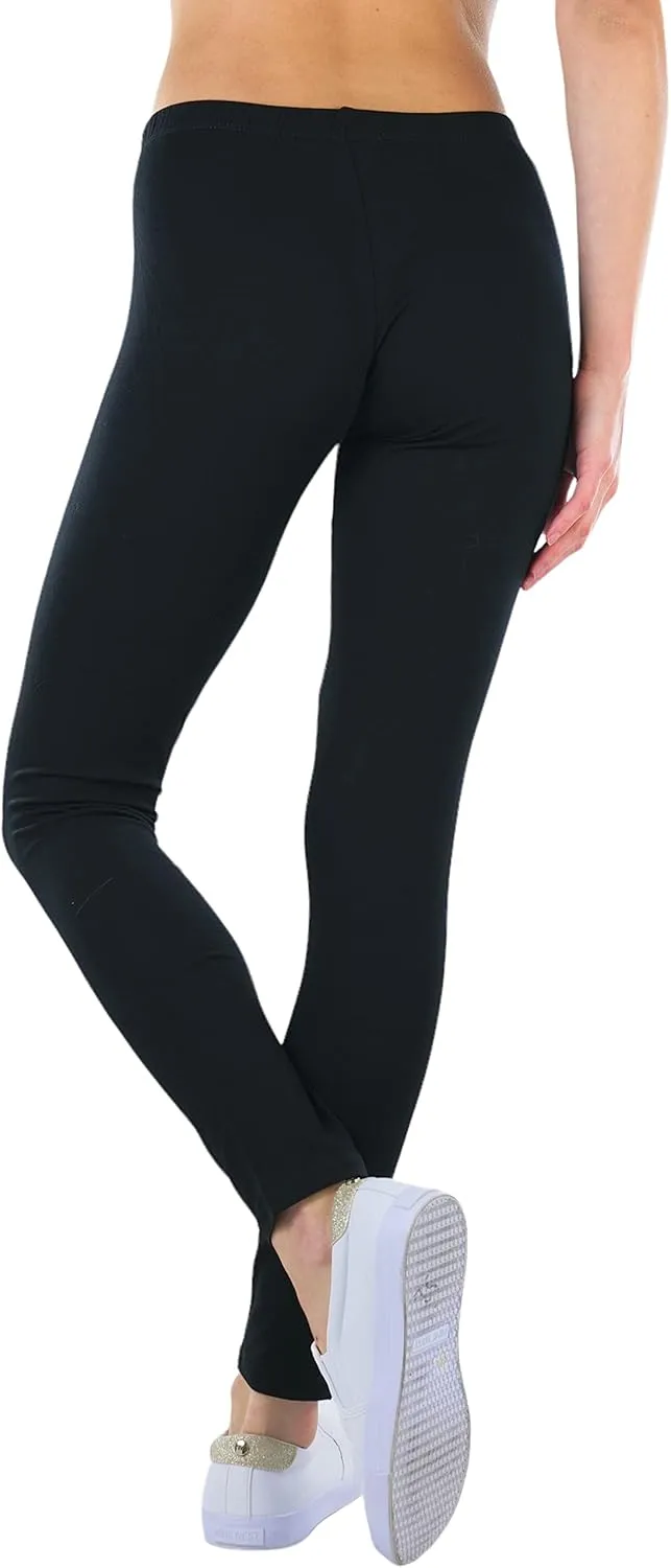 ToBeInStyle Women's Skinny Fit Cotton Full Length Leggings Tights - Regular and Plus Sizes