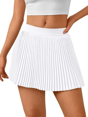 Trendy Queen Women's Pleated Tennis Skirt with Shorts Underneath High Waisted Athletic Skorts with Pockets 2025 Golf Outfits