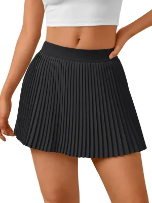 Trendy Queen Women's Pleated Tennis Skirt with Shorts Underneath High Waisted Athletic Skorts with Pockets 2025 Golf Outfits