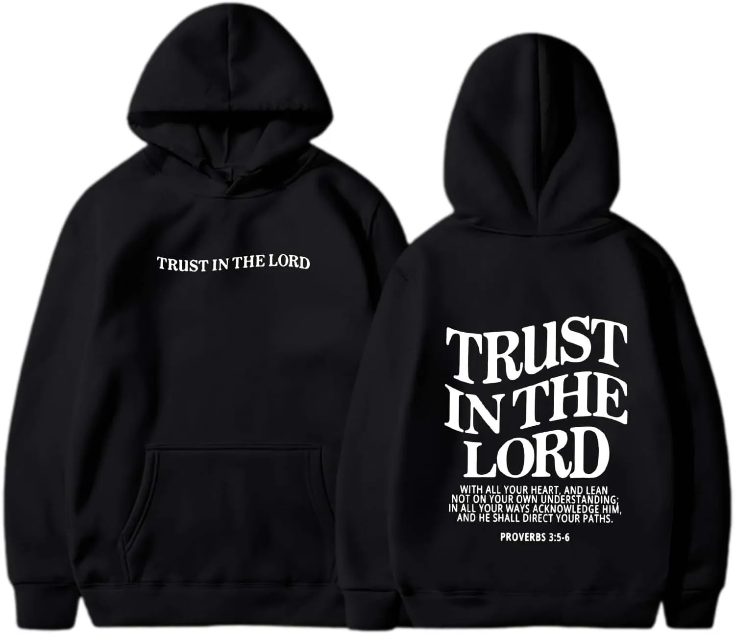 Trust in the Lord Christian Bible Verse Hoodie Jesus Saves Faith Sweatshirt Pullover Tops Fall Harajuku Stre