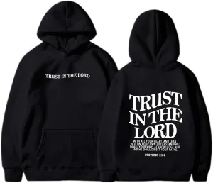 Trust in the Lord Christian Bible Verse Hoodie Jesus Saves Faith Sweatshirt Pullover Tops Fall Harajuku Stre