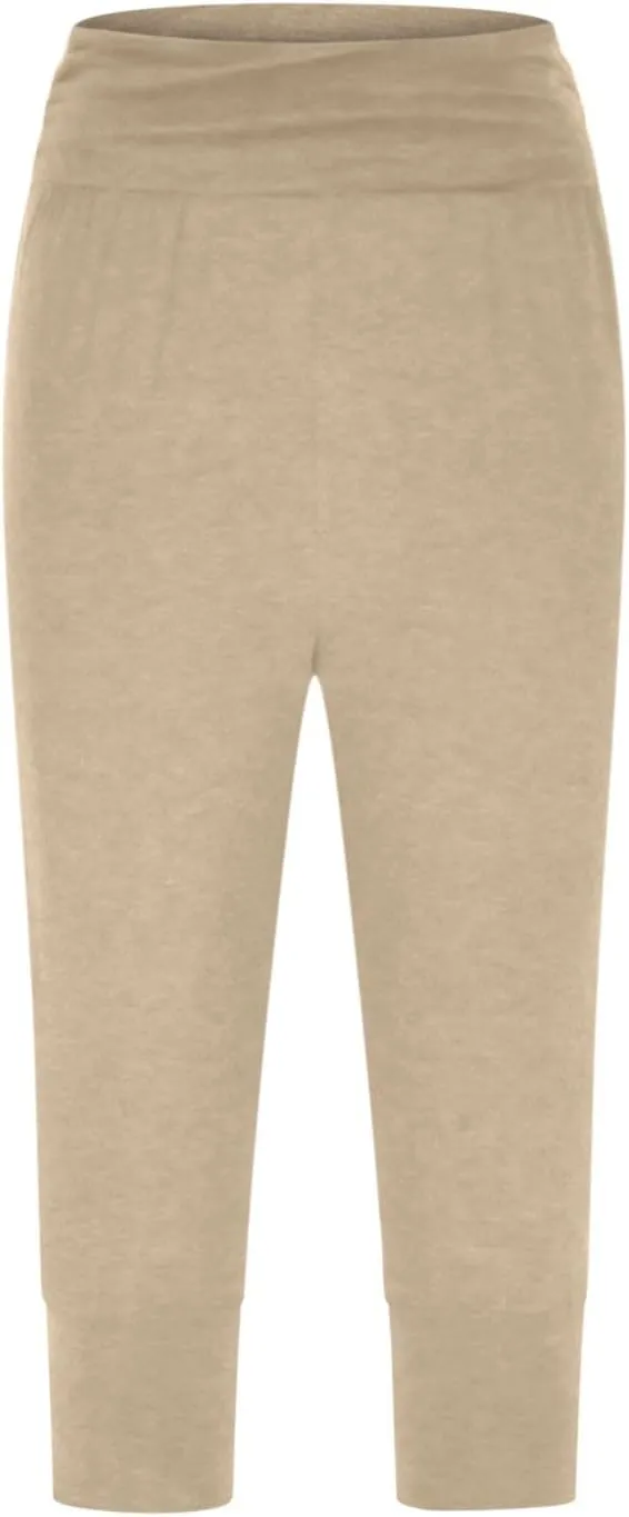 TUNUSKAT Capri Pants for Women Casual Ruched High Waist Cropped Trousers Stretchy Loose Joggers Pants Soft Lounge Sweatpants
