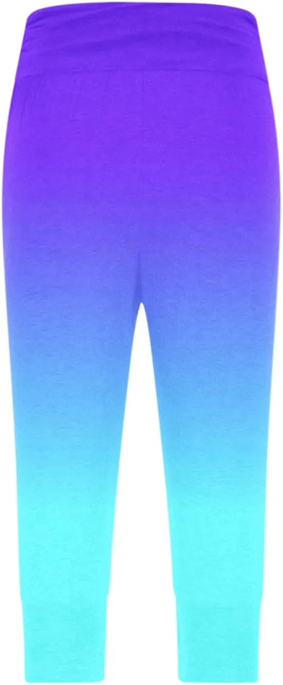 TUNUSKAT Capri Pants for Women Casual Ruched High Waist Cropped Trousers Stretchy Loose Joggers Pants Soft Lounge Sweatpants