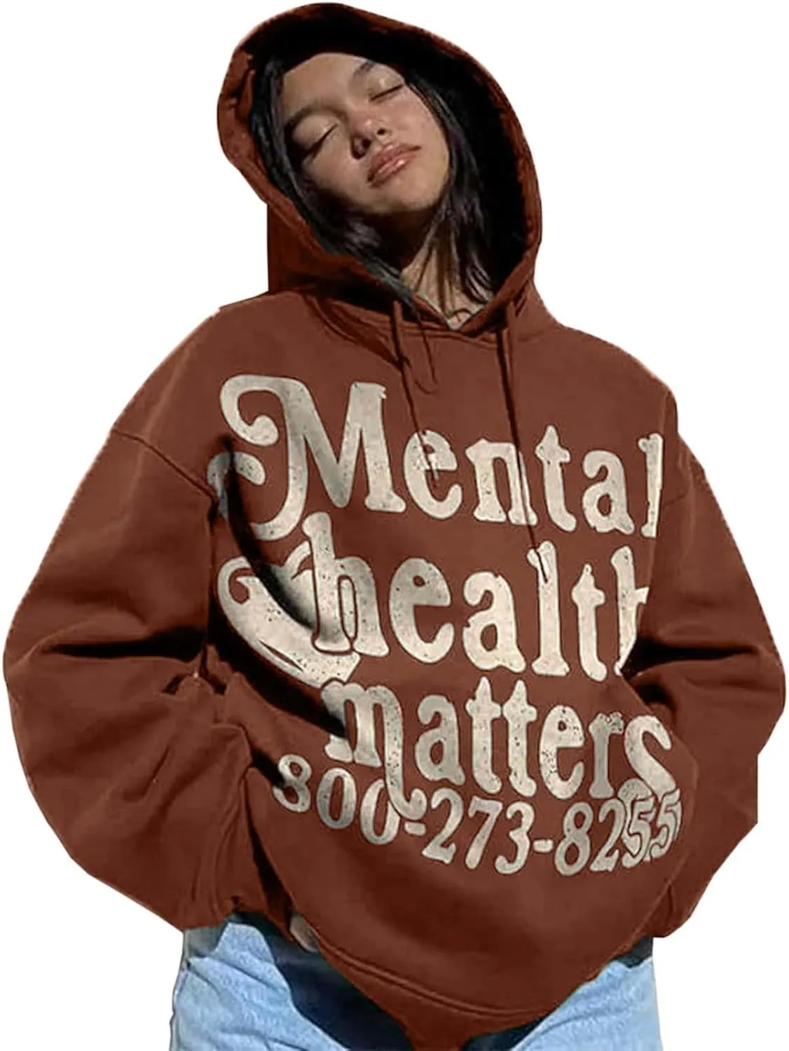 Unisex Y2k Grunge Hoodies Mental Health Print Casual Streetwear Hoodies Gothic Retro Y2k Harajuku Women Men Hoodies