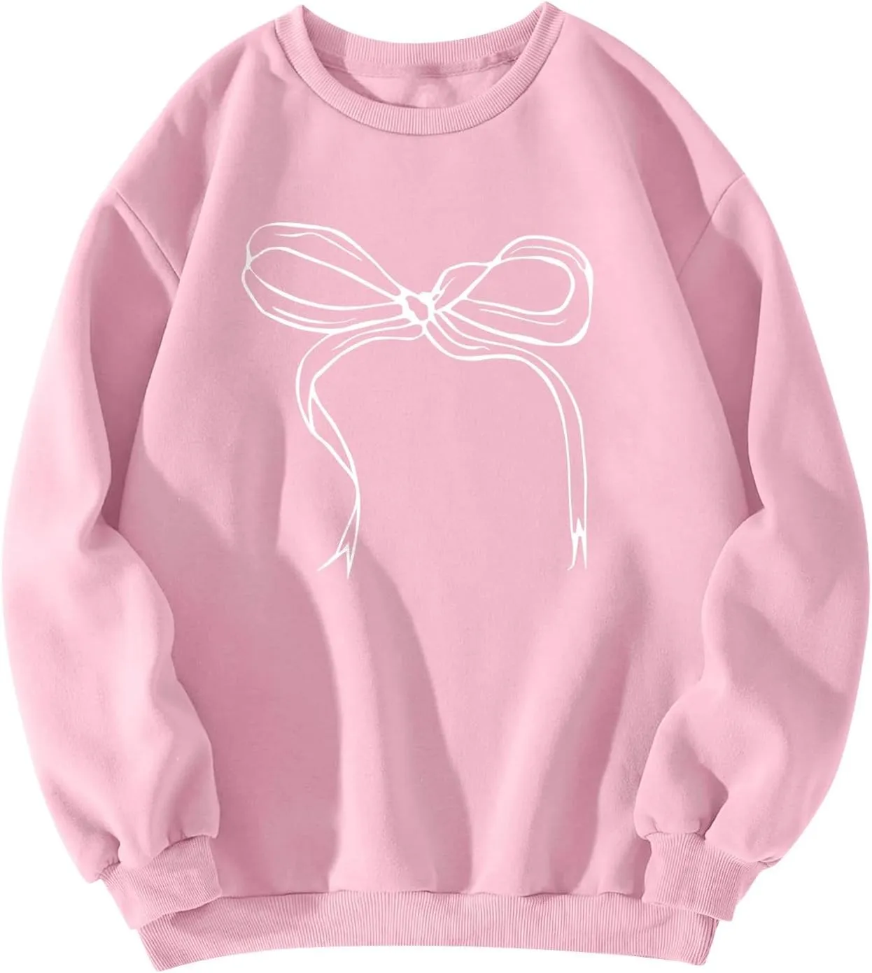 Valentines Sweatshirts for Women Crewneck Comfy Cute Oversized Sweatshirt Baggy Drop Shoulder Cotton Fleece Pullover