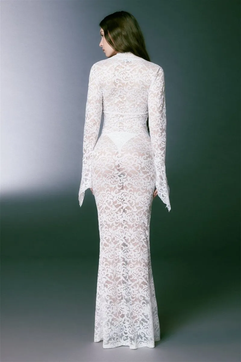 Virginia Sheer Lace Mermaid Maxi Dress