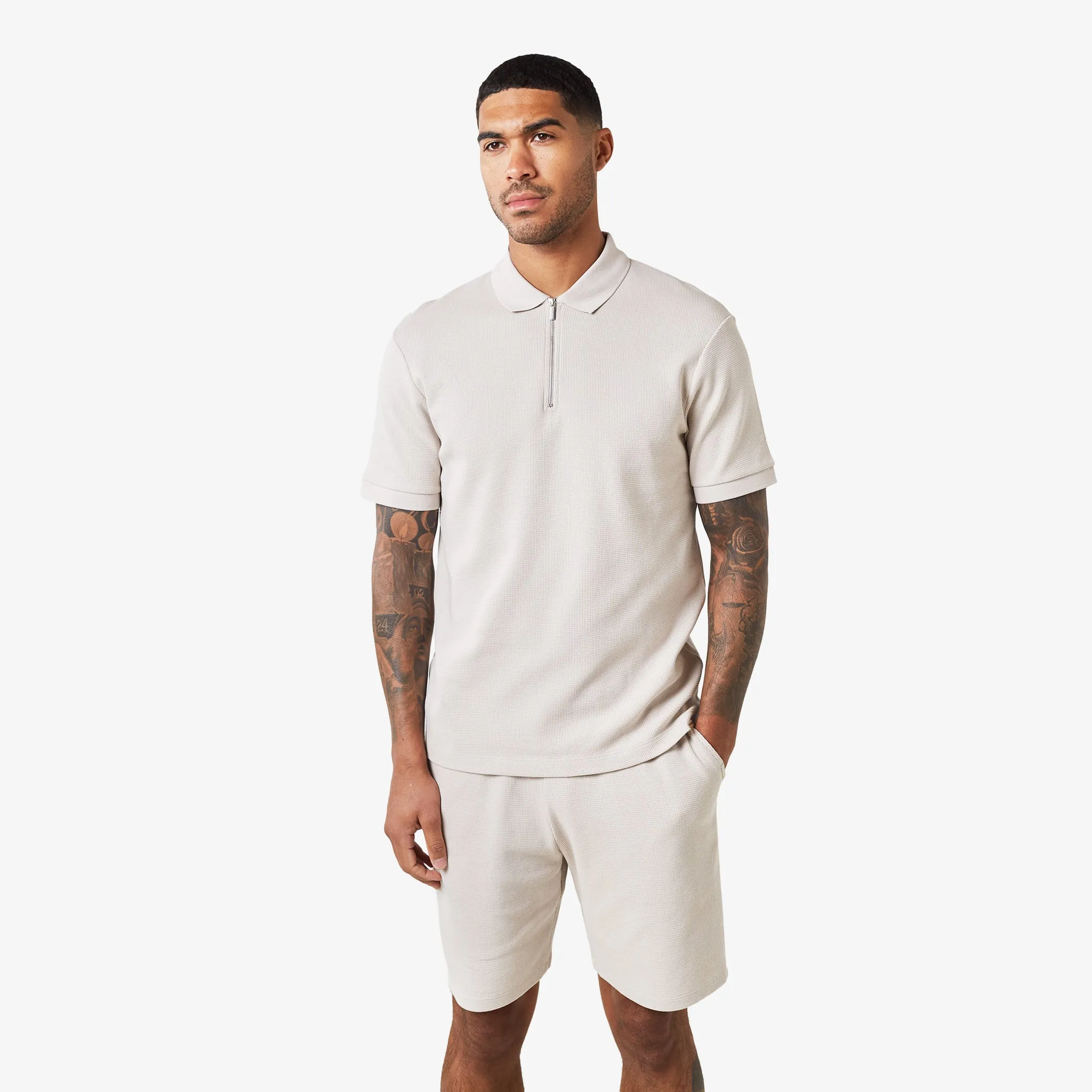 Waffle Twinset | Stone