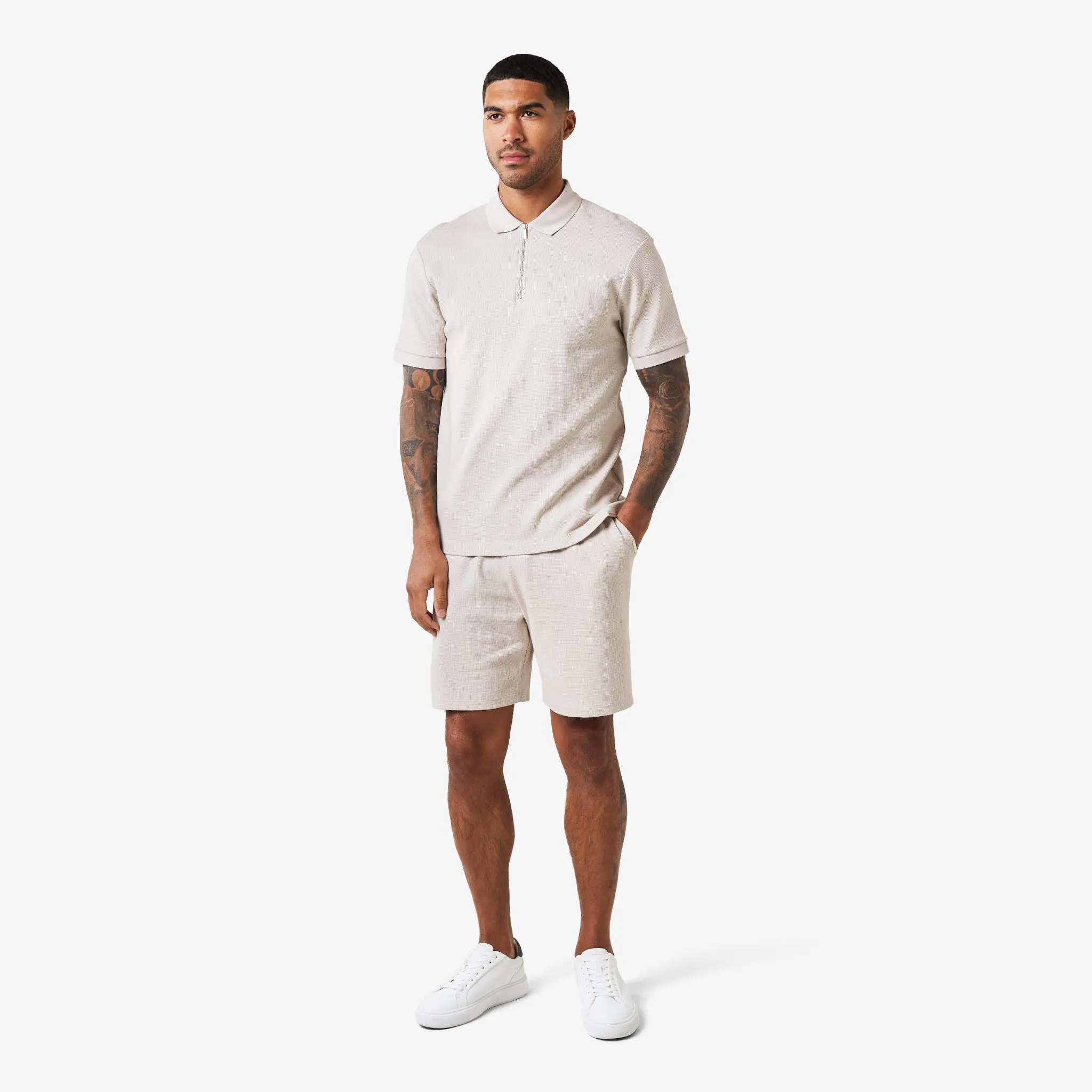 Waffle Twinset | Stone