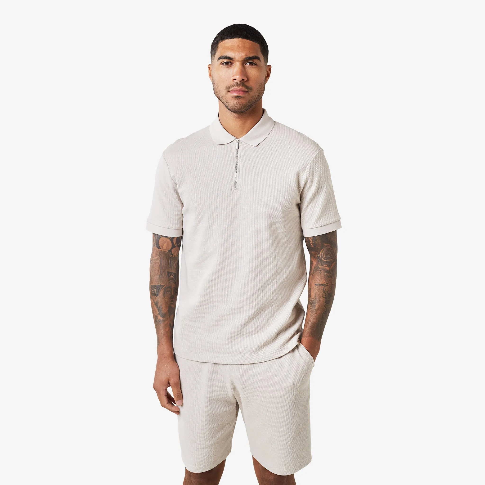 Waffle Twinset | Stone
