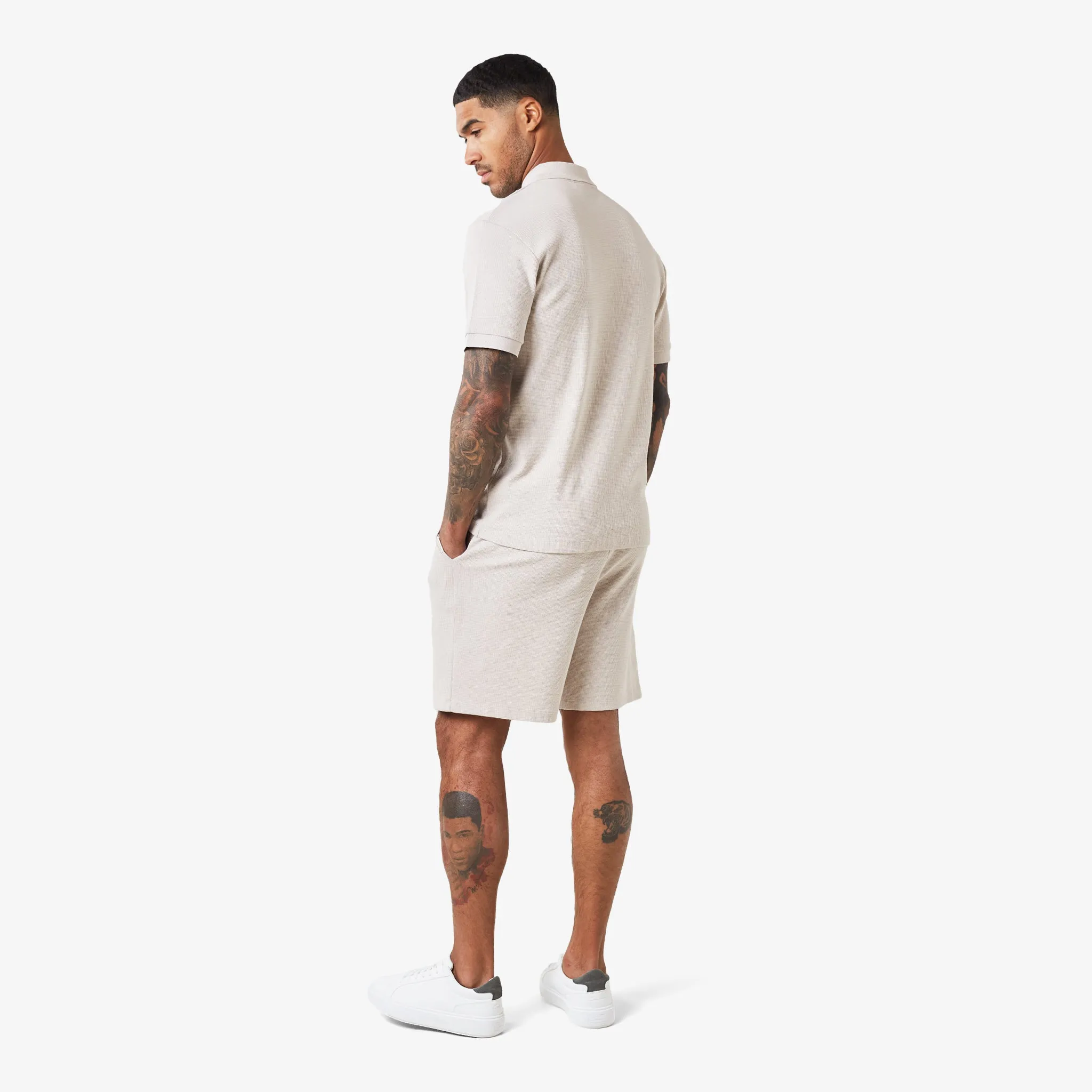 Waffle Twinset | Stone