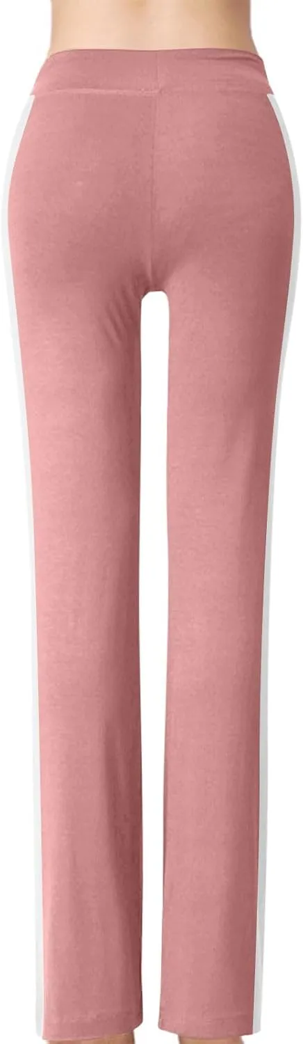 Women Comfy Soft Modal Pajama Pants Wide Leg Drawstring High Waist Stretchy Yoga Trouser Striped Casual Lounge Pant