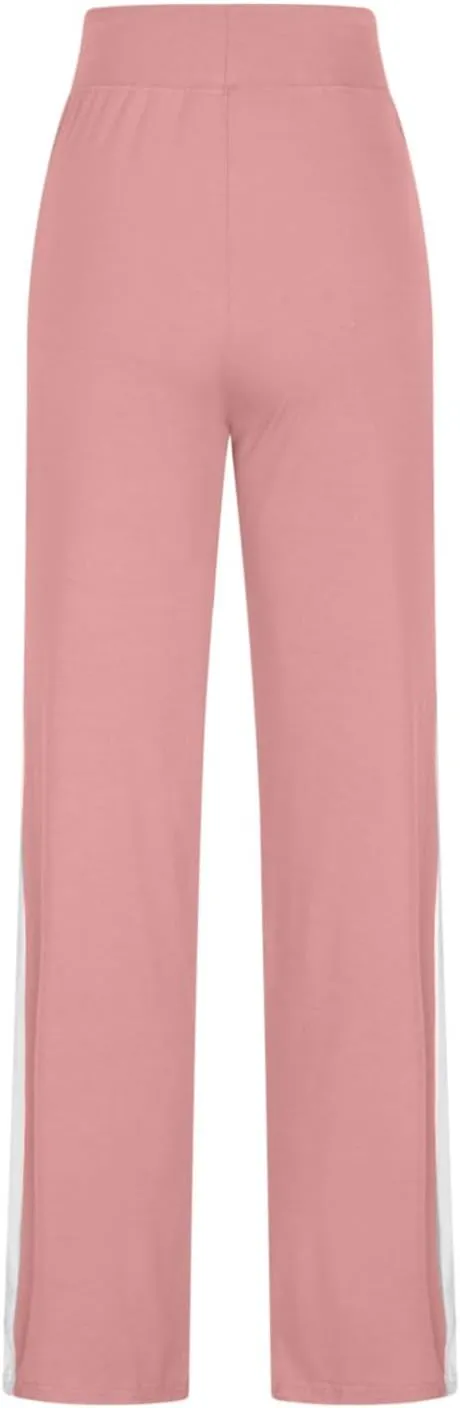 Women Comfy Soft Modal Pajama Pants Wide Leg Drawstring High Waist Stretchy Yoga Trouser Striped Casual Lounge Pant