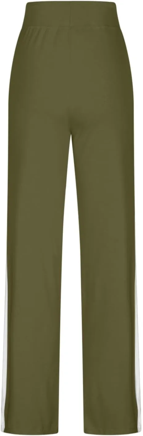 Women Comfy Soft Modal Pajama Pants Wide Leg Drawstring High Waist Stretchy Yoga Trouser Striped Casual Lounge Pant