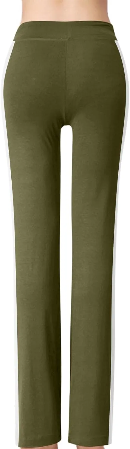 Women Comfy Soft Modal Pajama Pants Wide Leg Drawstring High Waist Stretchy Yoga Trouser Striped Casual Lounge Pant
