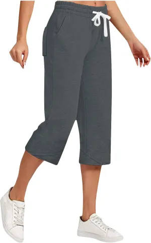 Women Linen Pants 2025 Casual Loose High Waist Trousers Drawstring Wide Leg Cropped Palazzo Beach Pants Summer Outfit