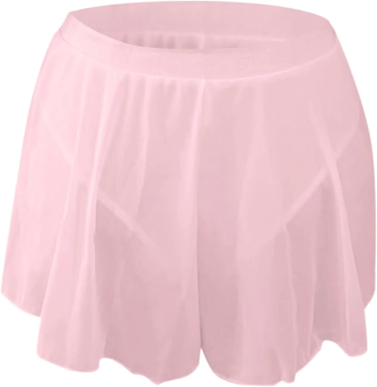 Women Sexy Pleated Mini Skirts Elastic Waisted Shorts Ruffled Flowy Lingerie Culottes Underpants Yoga Skorts Underwear