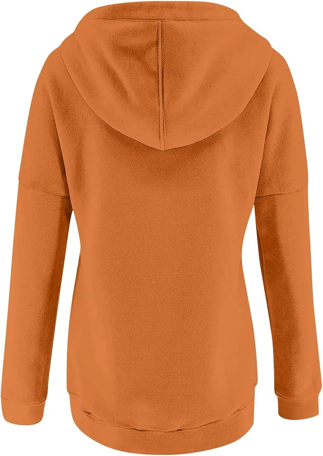 Womens 2024 Hooded Casual Button Collar Drawstring Hoodies Fall Fashion Plain Tunic Hoodies Sweatshirts