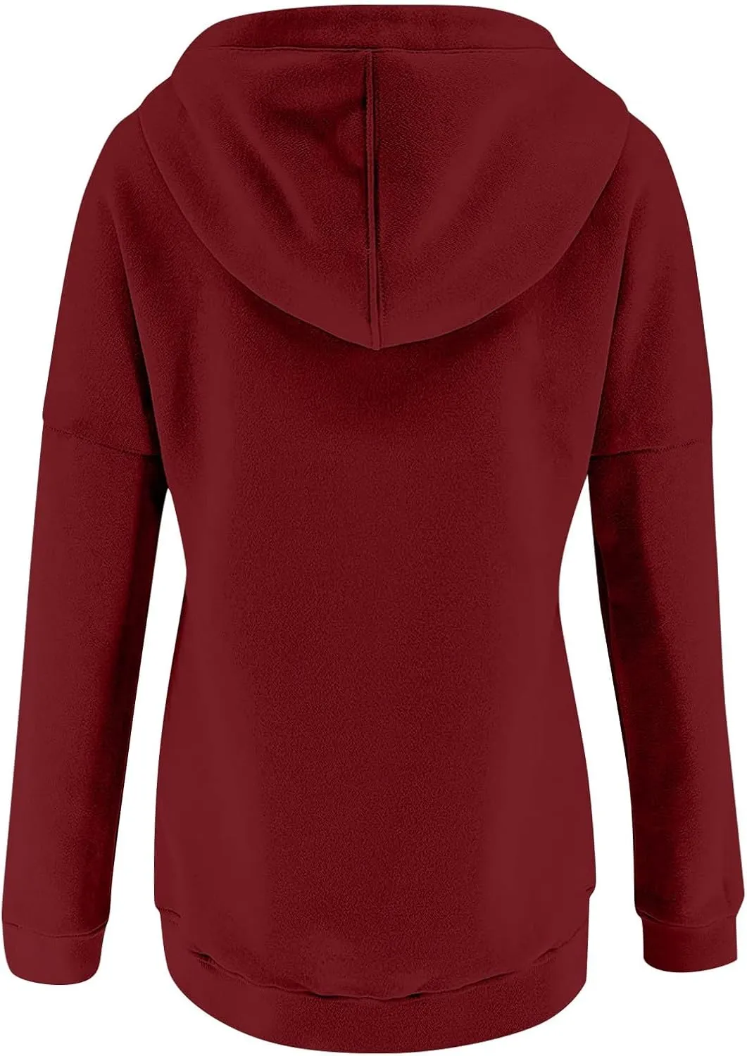 Womens 2024 Hooded Casual Button Collar Drawstring Hoodies Fall Fashion Plain Tunic Hoodies Sweatshirts