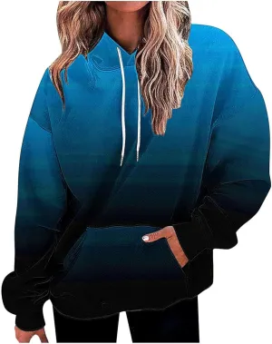 Women's 2025 Retro Tie Dye Drawstring Hoodies y2k Oversized Sweatshirts Drop Shoulder Long Sleeve Pullover Hoody Tops