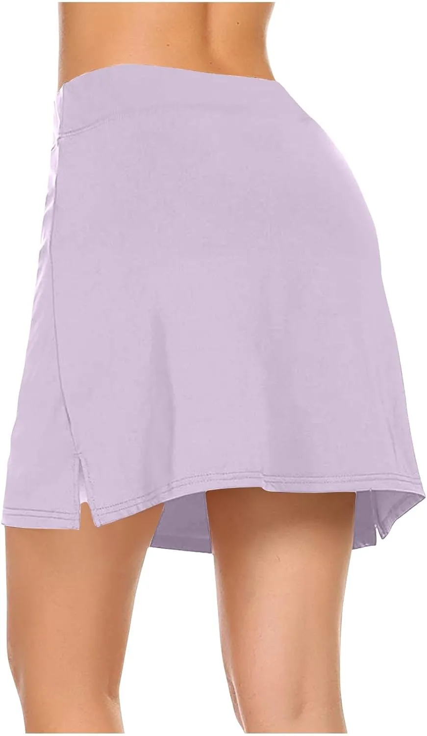 Women's Active Athletic Skort Tennis Skirt Solid Mid Waist Culottes Short Skirts Golf Workout Running Sports Skorts