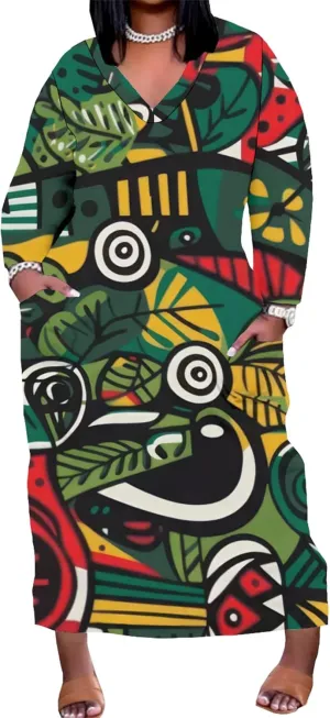 Womens African Dresses Sexy Casual T Shirt Dresses Oversized Baggy Summer Sundress