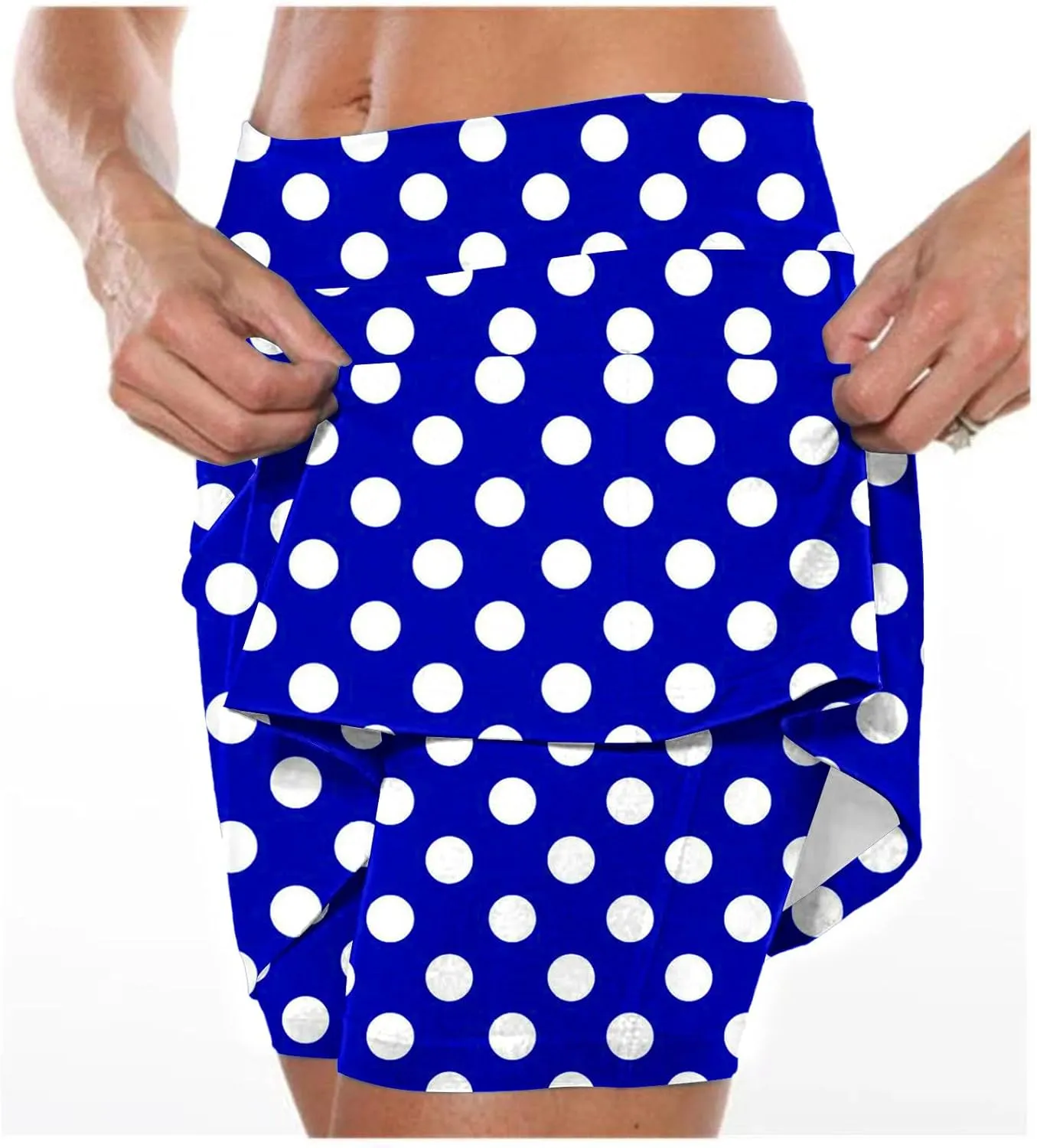 Womens Athletic Skorts with Pockets,High Waisted Tennis Skorts Polka Dot Print Golf Yoga Culottes Shorts Skirt