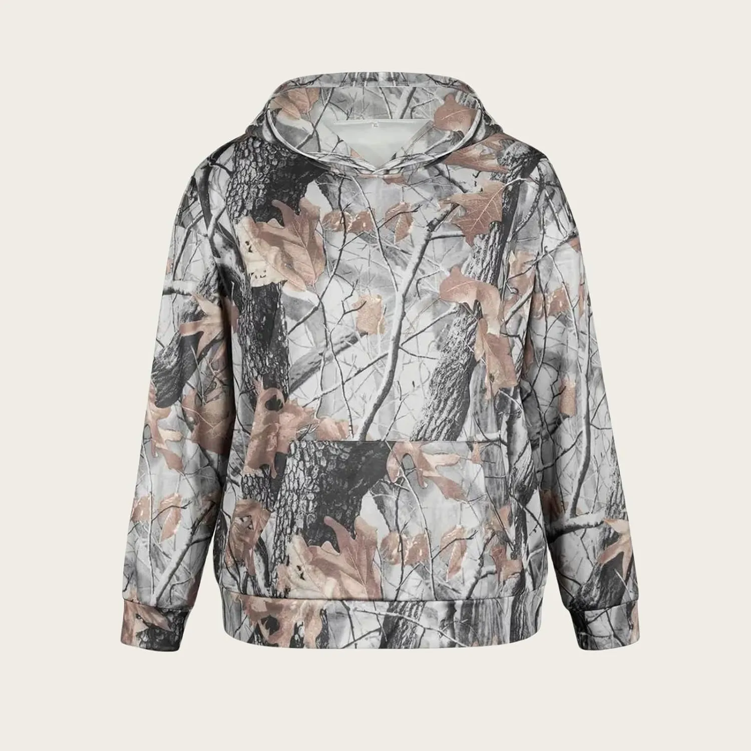 Women's Camo Hoodie Maple Leaf Print Oversized Hooded Sweatshirt Loose Casual Pullover Sweatshirts Long Sleeve Tops