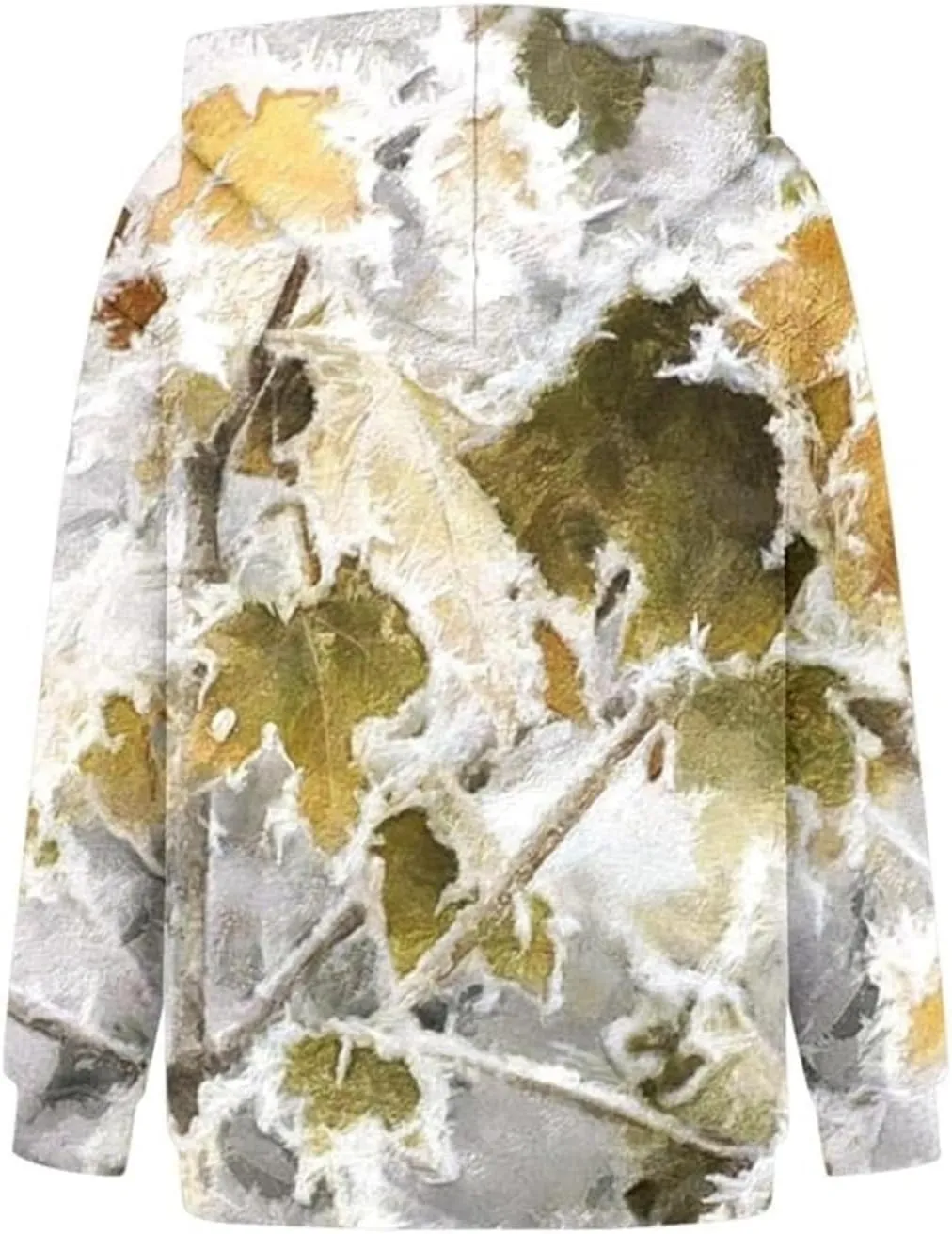 Womens Camo Hoodies Maple Leaf Print Hooded Camo Sweatshirt Oversized Long Sleeve Pullover Sweatshirts for Women